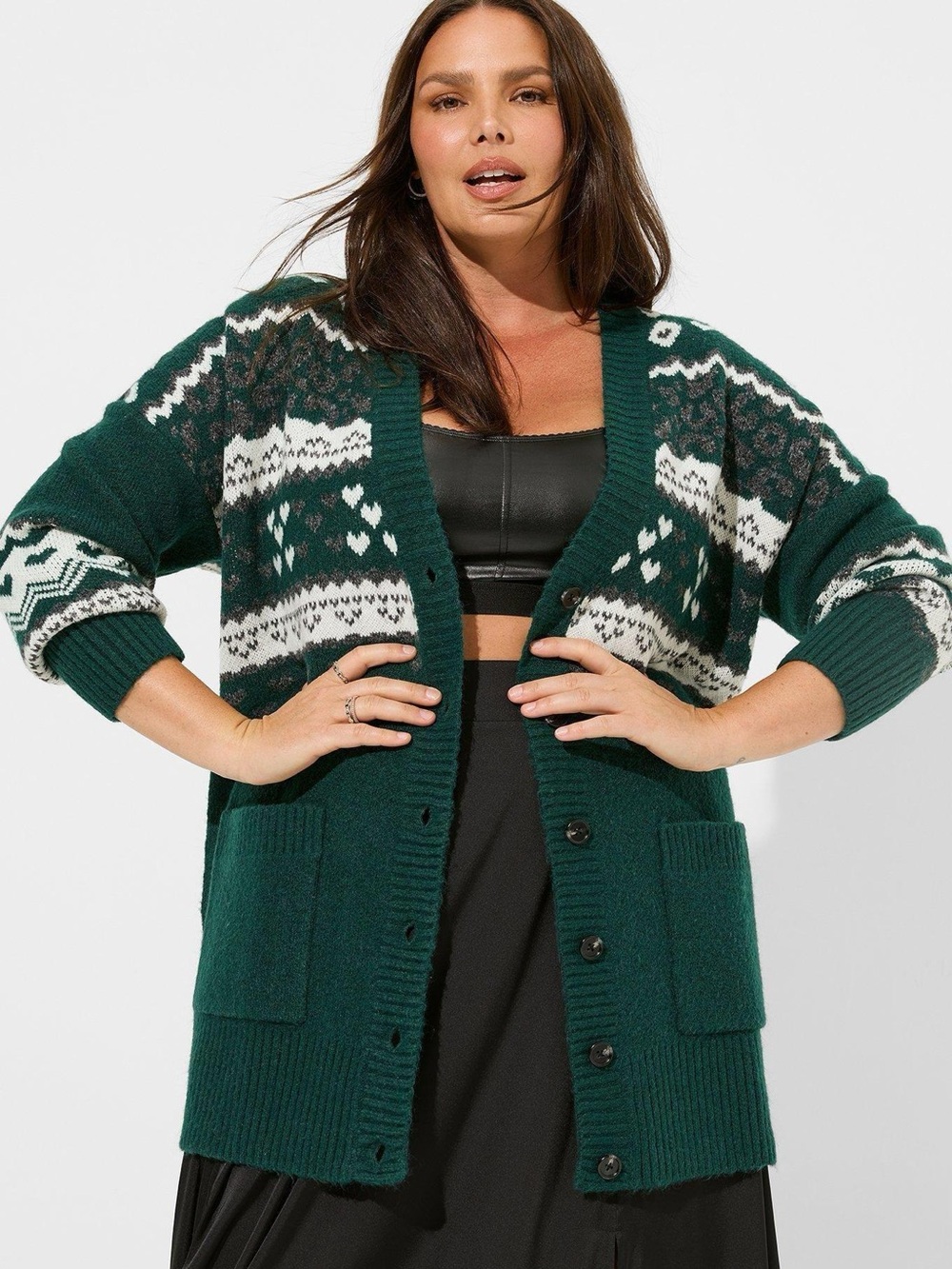 NWOT! torrid Green Oversized Boyfriend Button-Up Cardigan
